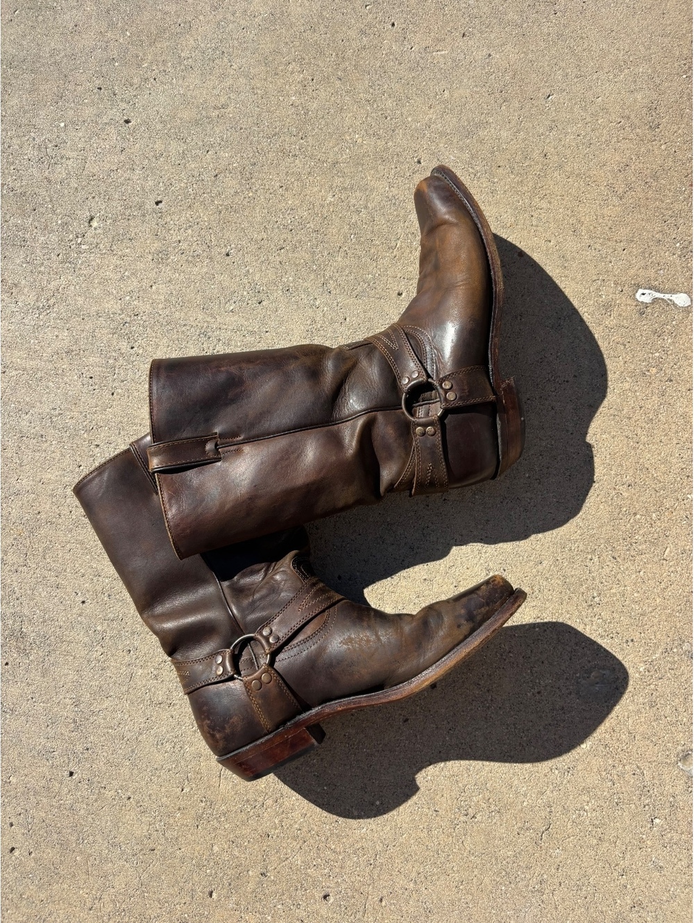 Vintage Boulet Brown Leather engineer/Harness Biker Boots 9D